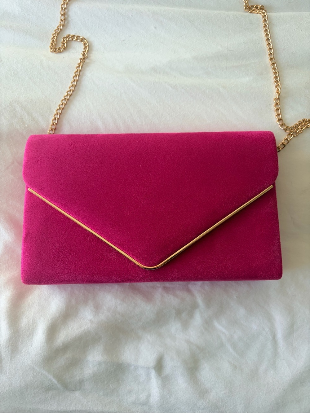Fuchsia Envelope Chain Crossbody Bag